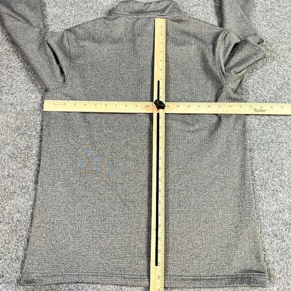 01 Algo Mens Pullover S Gray 1/4 Zip Waffle Thermal - Picture 4 of 5